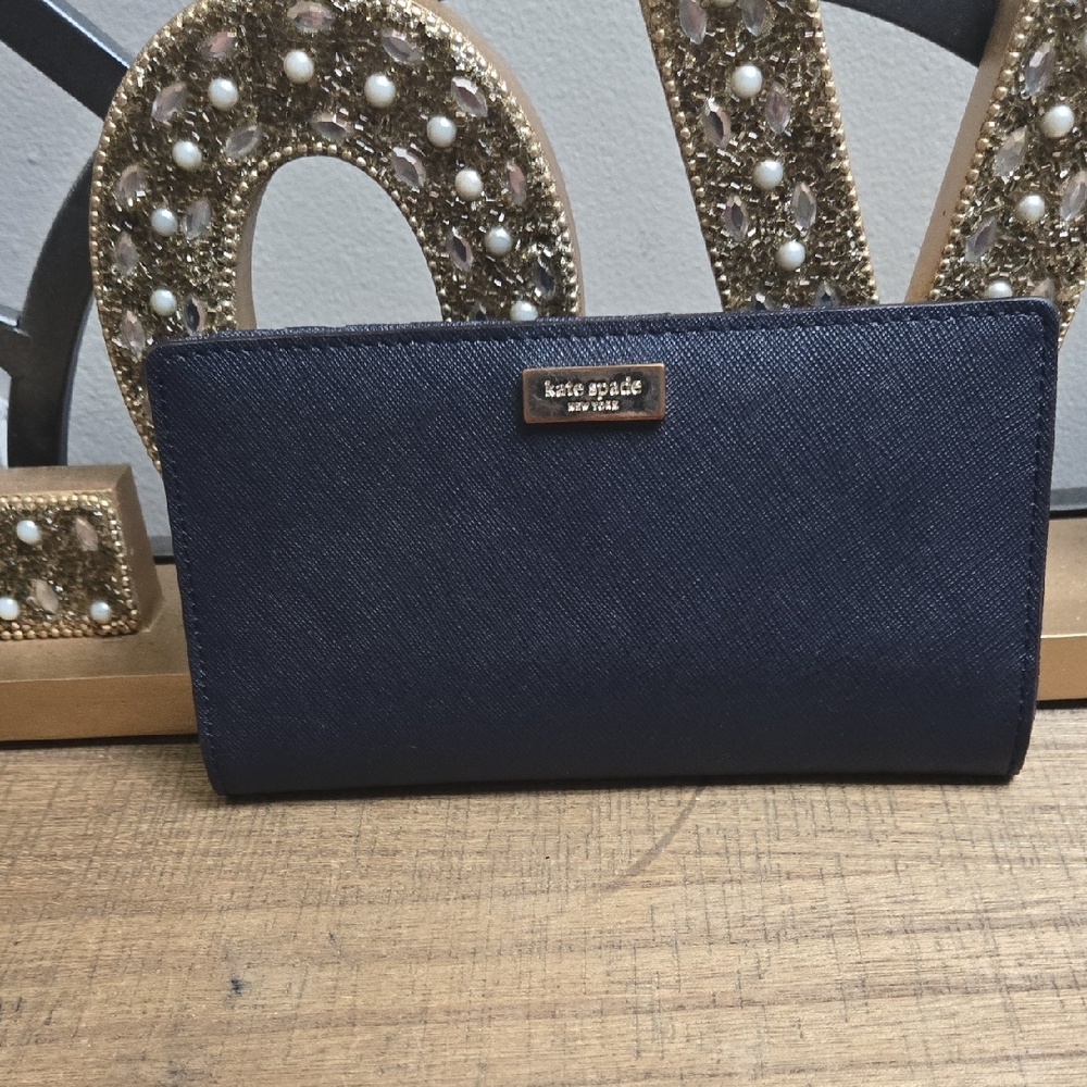 Kate Spade Black Multi Card Wallet Organizer 7” X 3